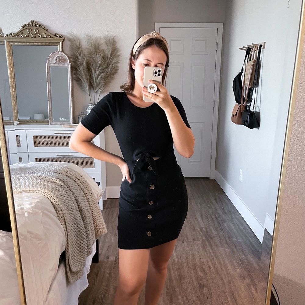 Black Knit Cutout Abercrombie Dress